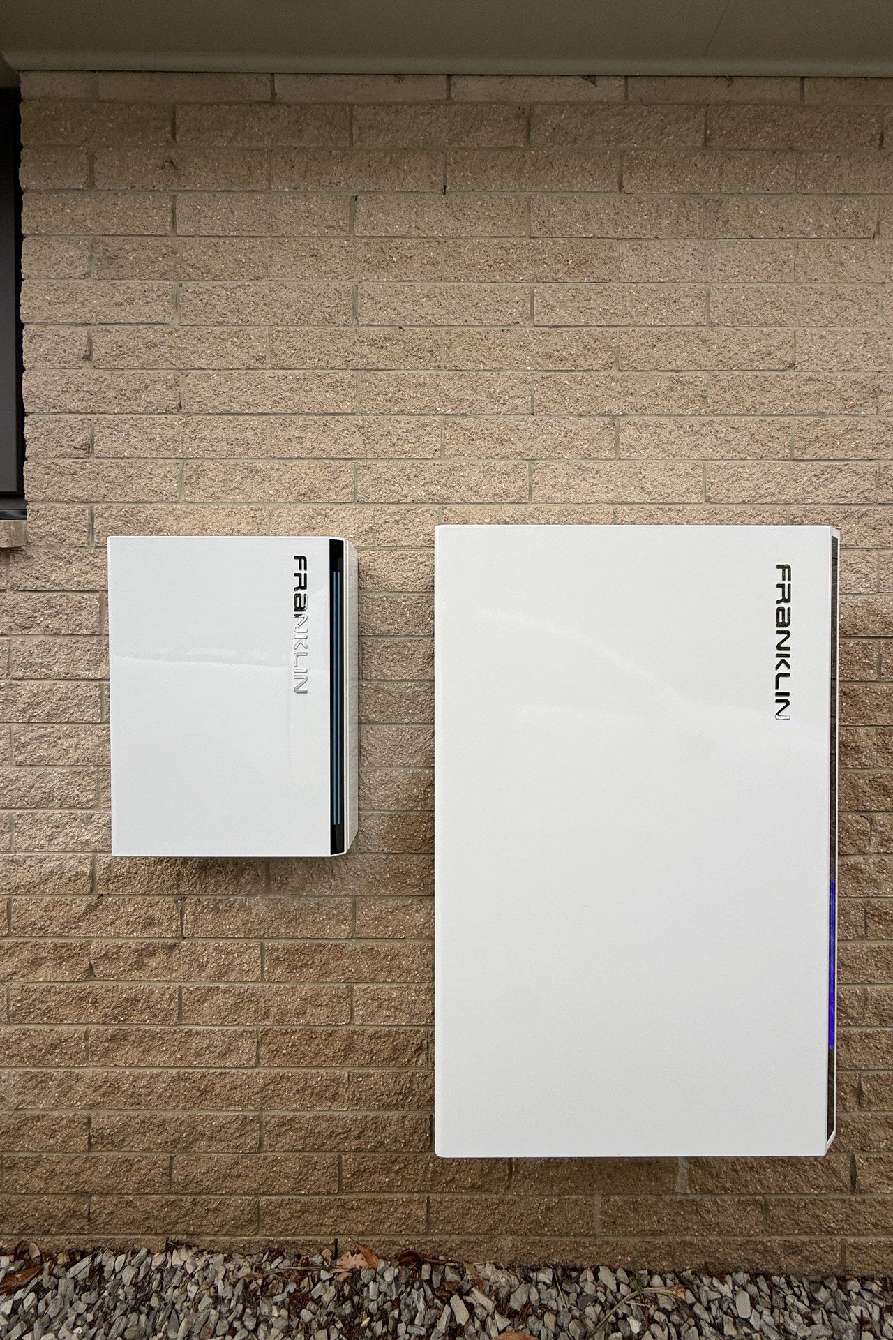 Battery storage system installed on a home exterior
